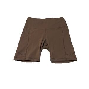 Women’s Luga Biker,Athletic Brown Shorts With Pockets Size S